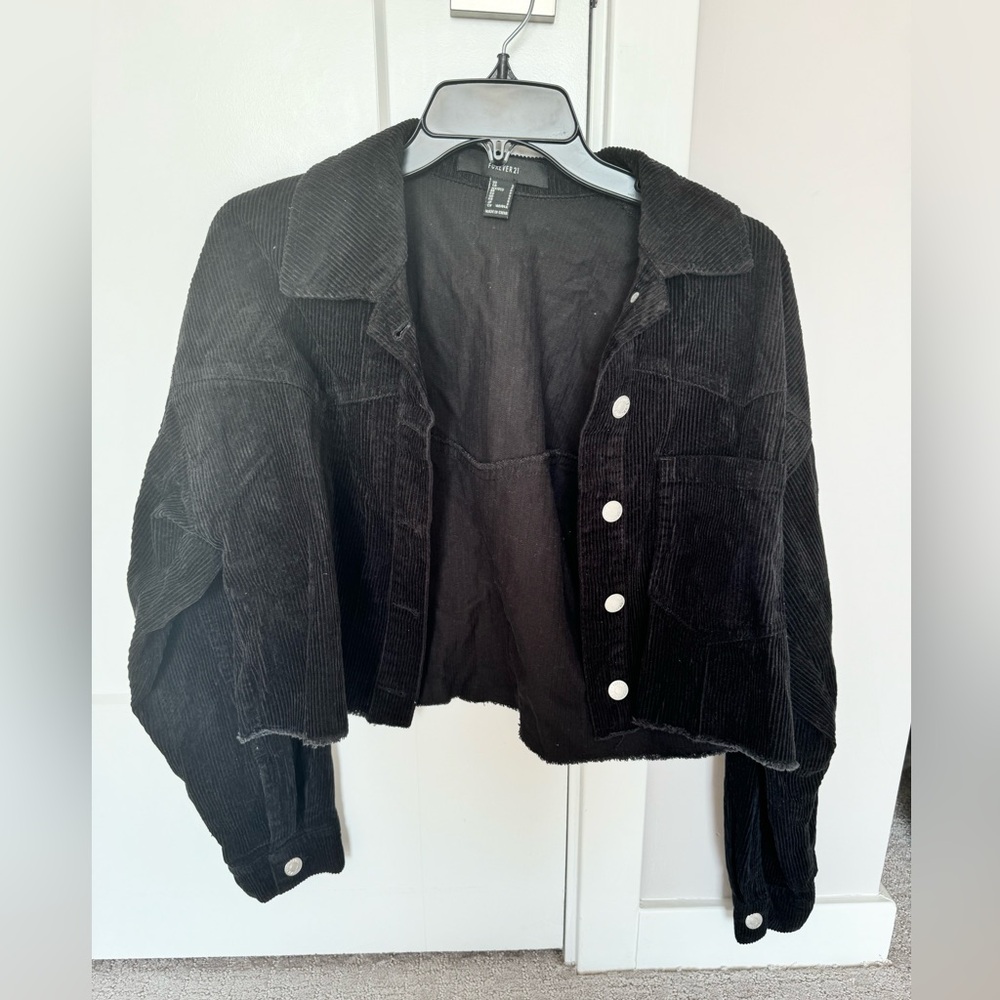 Cropped courdery shacket